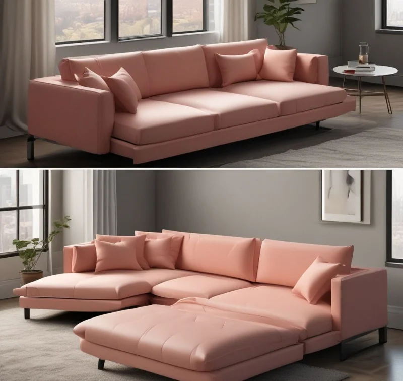 Adaptable Convertible Sofa Bed in Studio Guest Room
