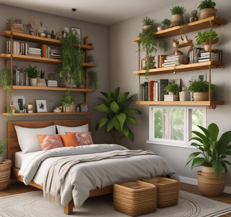 Add Bohemian Flair with Natural Element Bookshelves
