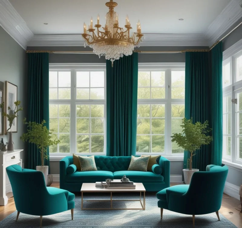 Add Drama with Rich Teal Statement Pieces
