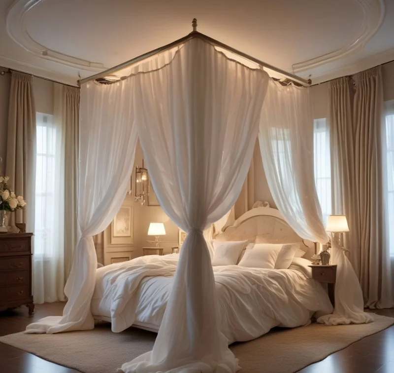 Add Elegance with Flowing Canopy Curtains
