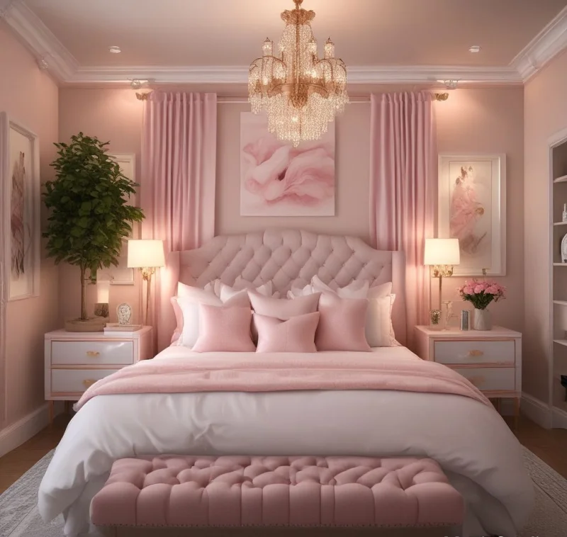 Add Romance with Blush Pink Lighting Accents
