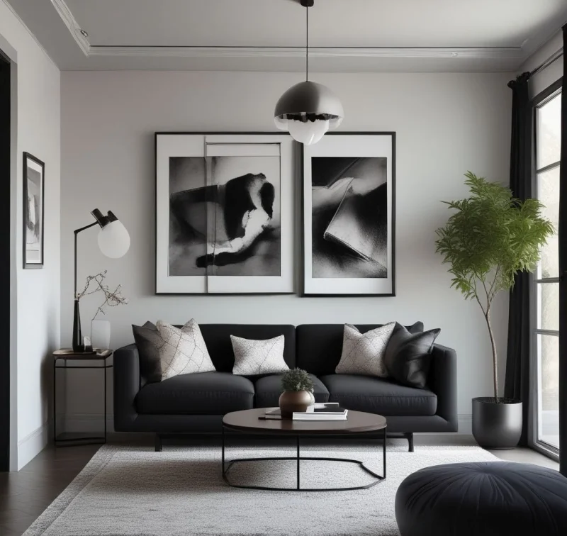 Adding Depth with Dark Elements in Clean Spaces
