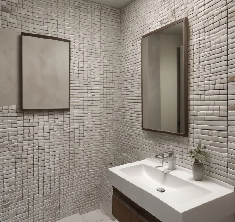 Adding Dimension with Vertical Textured Tiles
