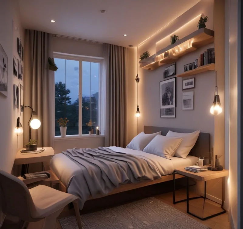 Ambient Lighting for Tiny Bedrooms
