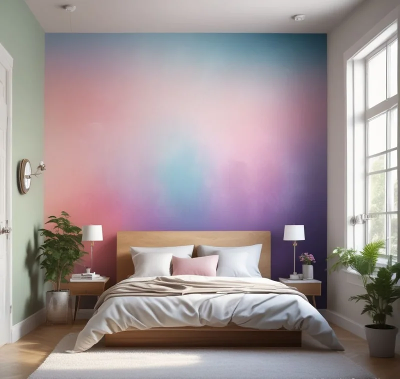 Artistic Gradient Wall Design
