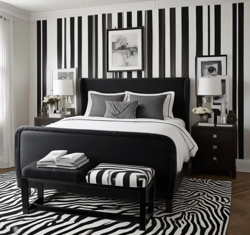Bold Black and White Twin Bed Style Ideas
