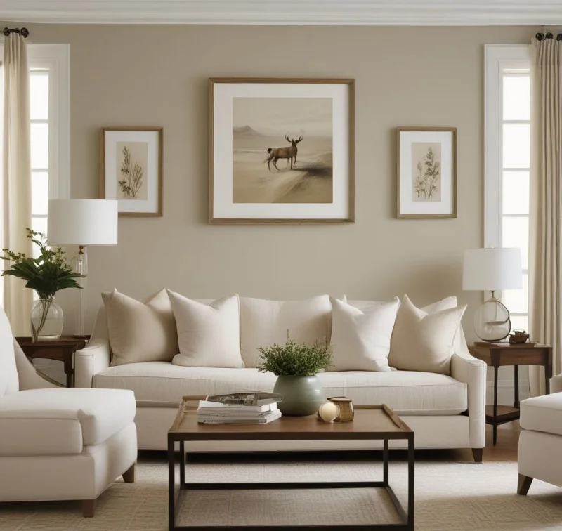 Calming Guest Room with Natural Linen Sleeper Sofa
