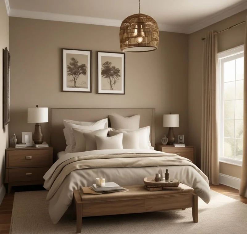 Calming Neutral Bedroom Retreat Design
