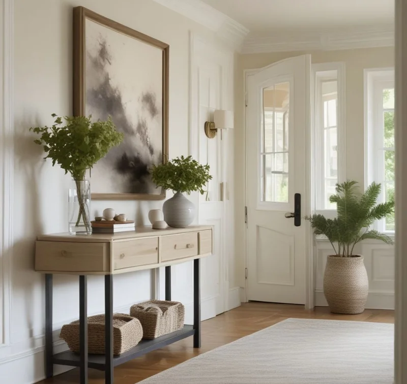 Calming Neutral Entrance Atmosphere
