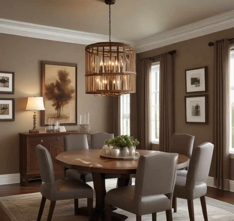Charming Dining Space with Handcrafted Wood Elements