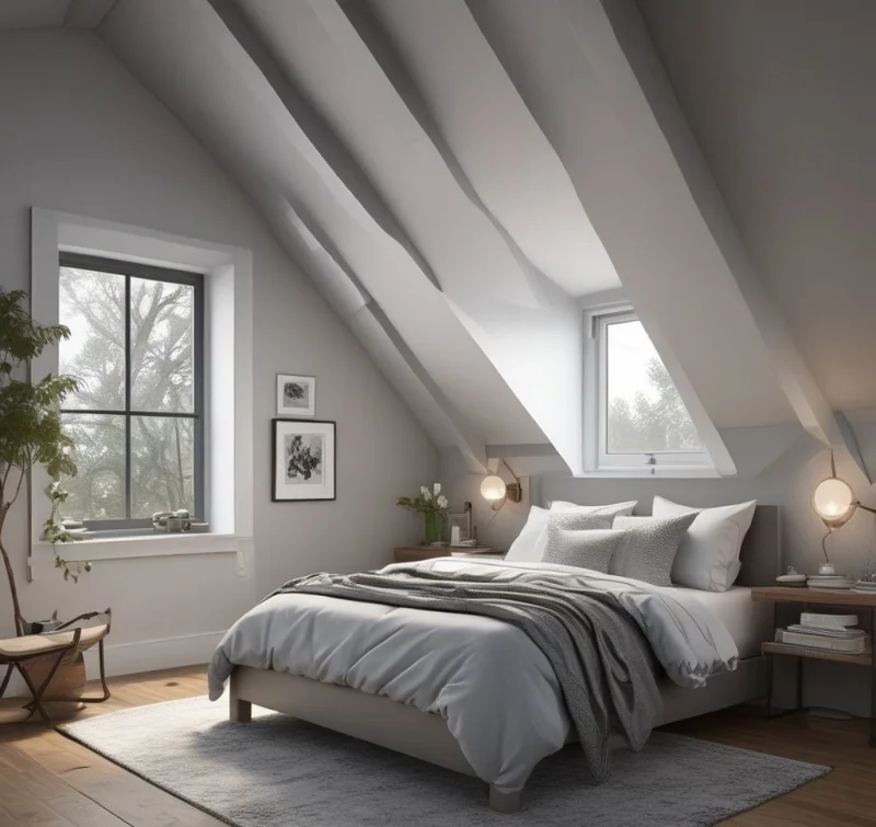 Charming Grey Loft Bedroom Retreat
