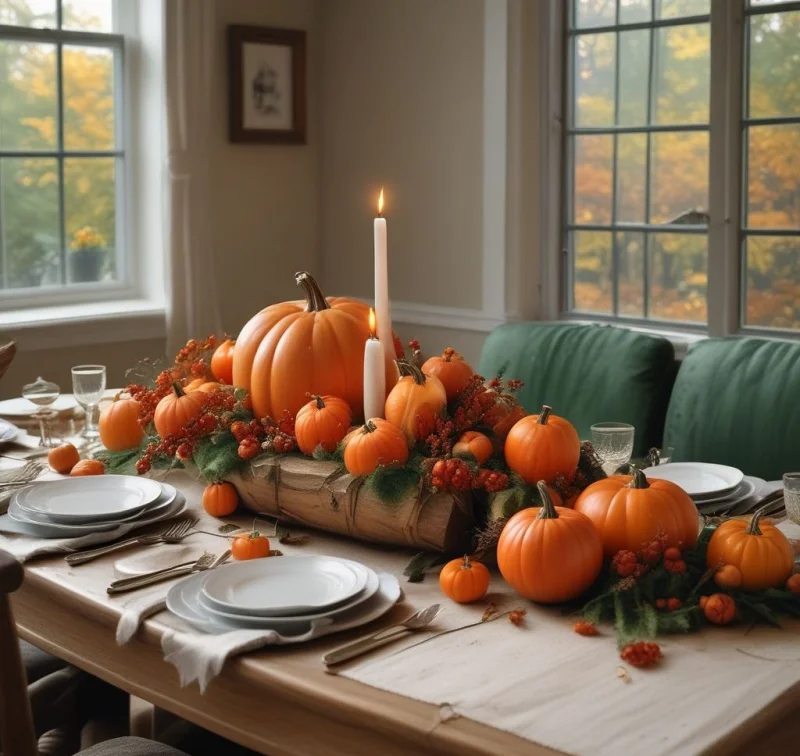 Charming Pumpkin Display as Your Table Star