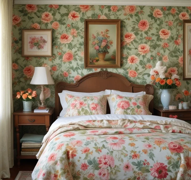 Charming Vintage Floral Garden
