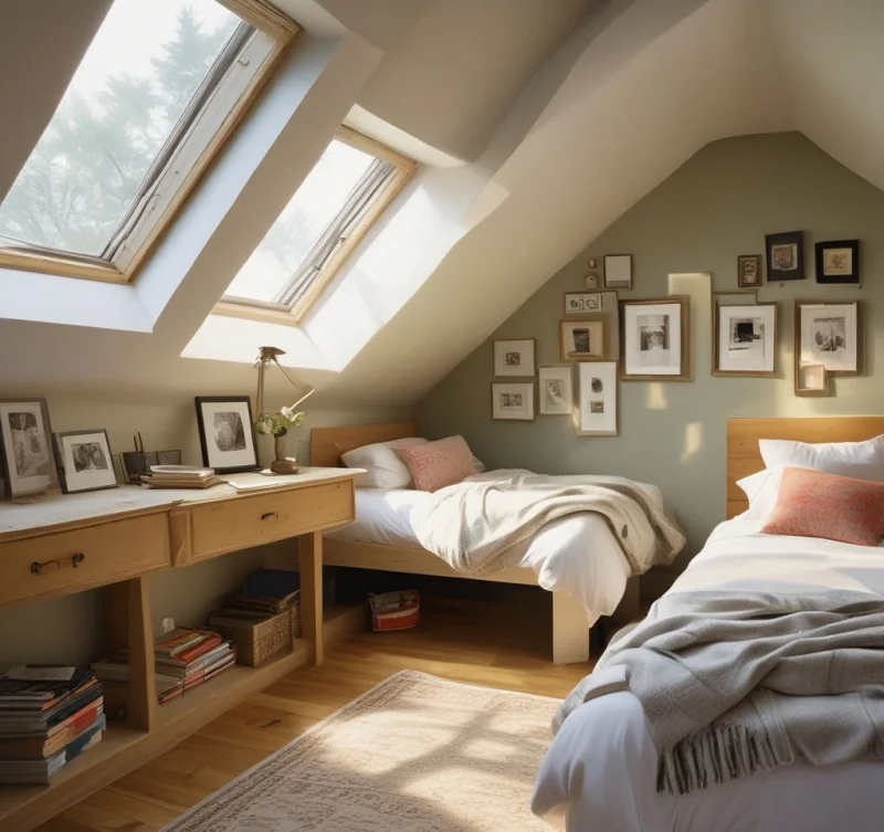 Clever Attic Twin Bed Solutions for Slanted Ceilings
