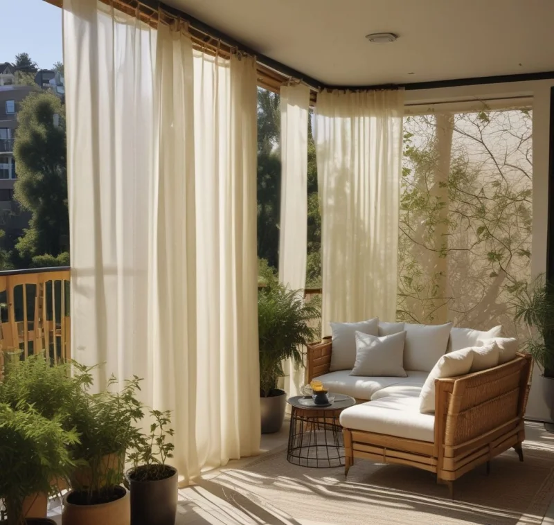 Combine Bamboo and Sheer Elements for Gentle Privacy