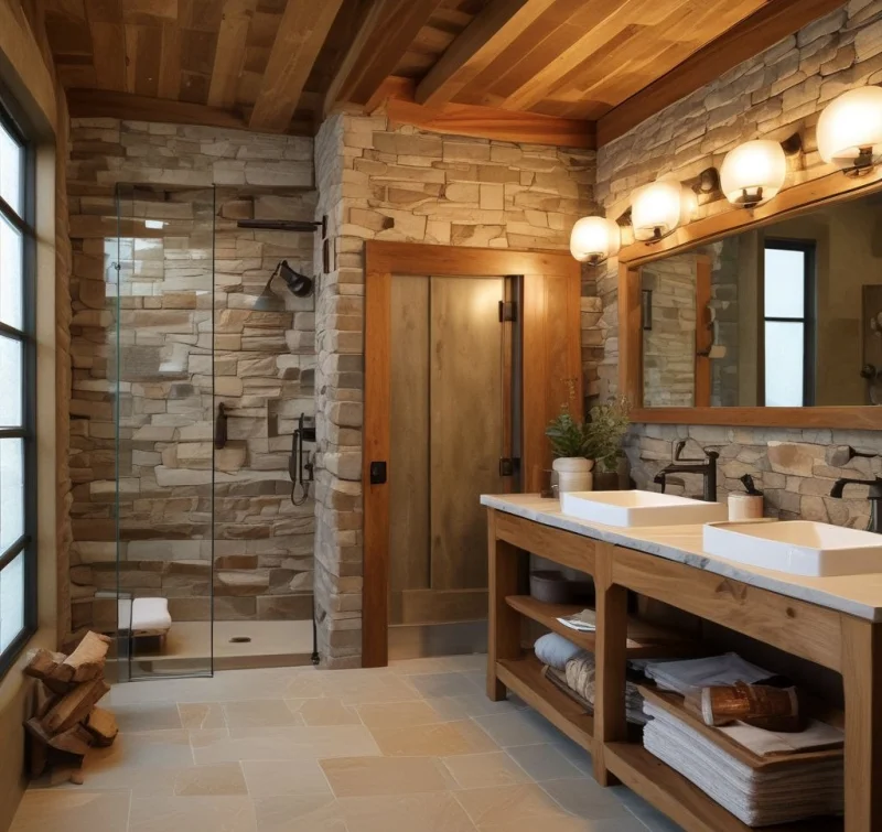 Combine Stone and Wood for Ultimate Rustic Luxury
