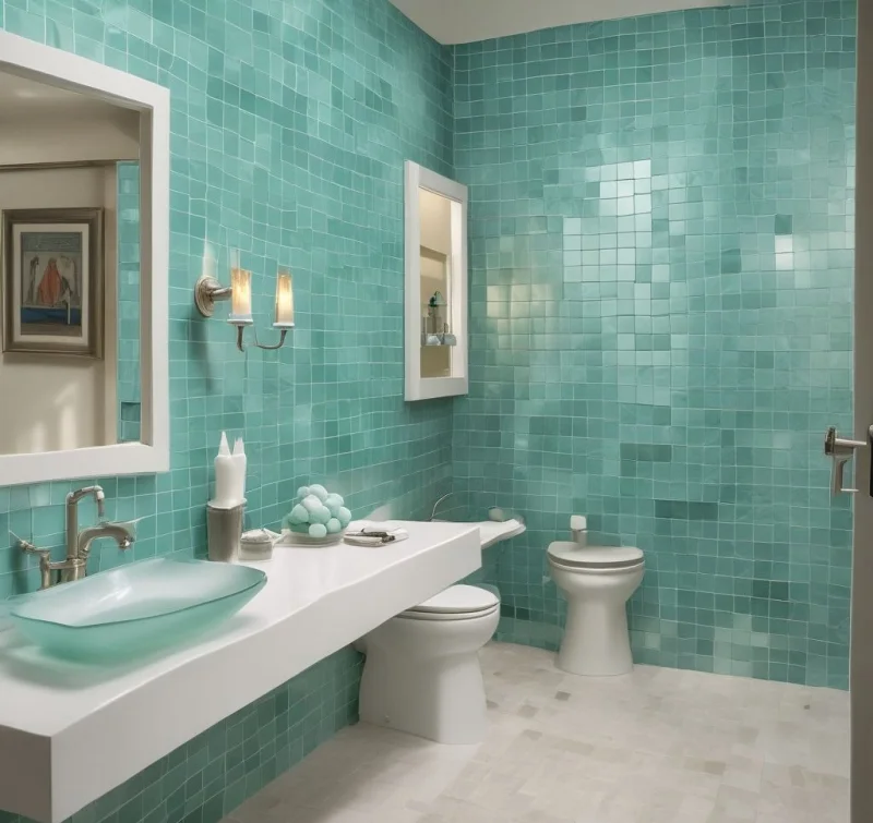 Contemporary Sea Glass Tile Haven
