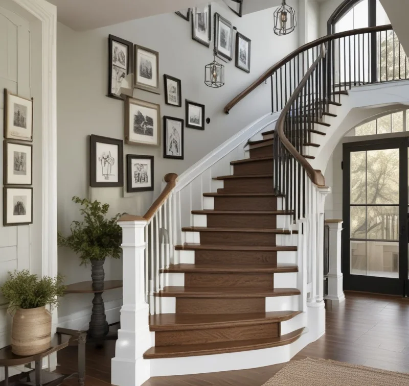 Country Farmhouse Staircase Design
