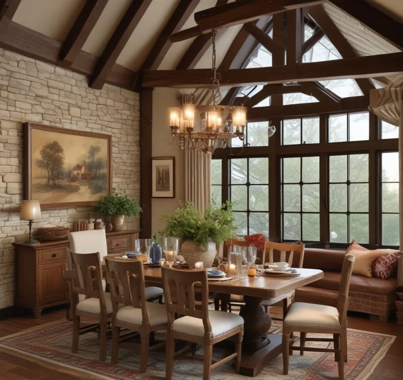 Cozy Rustic Dining Room Charm
