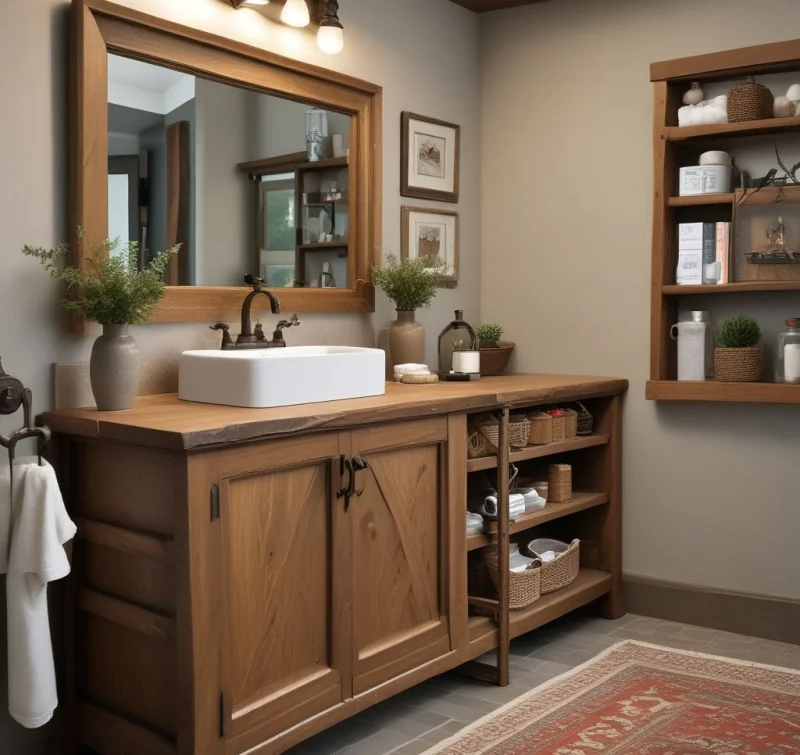Craft Custom Vanity Storage with Rustic Details
