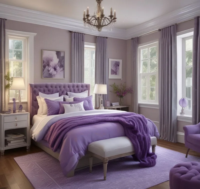 Crafting a Peaceful Retreat with Purple and Lavender Accents
