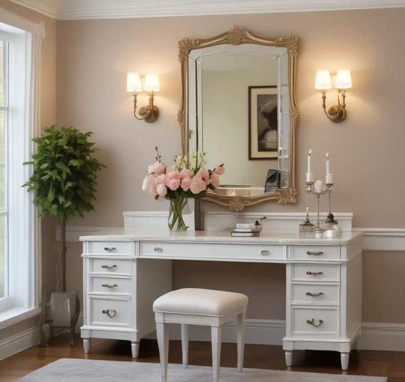 Create Romance with Elegant Vanity Stations and Fresh Florals