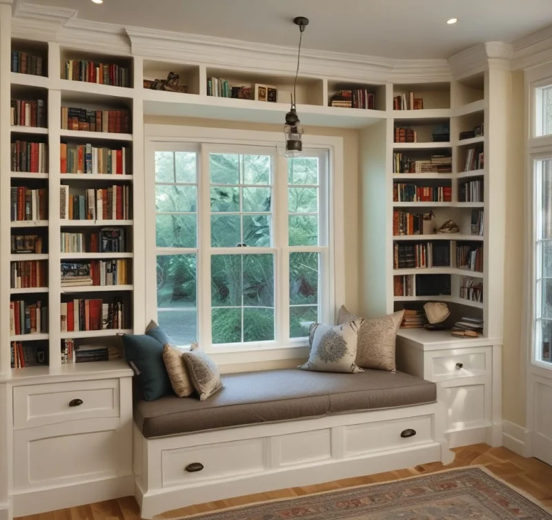 Custom Built-In Reading Alcove with Storage
