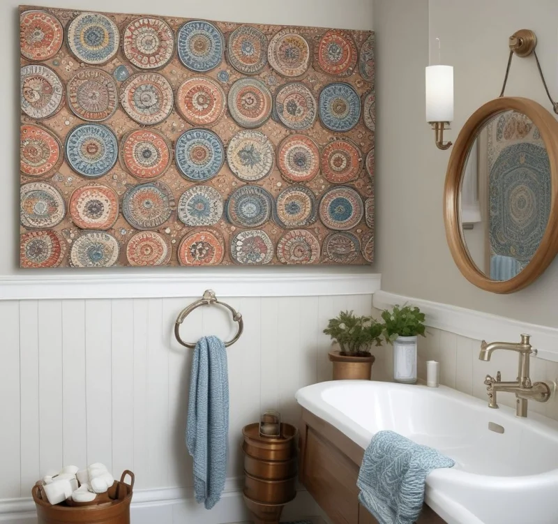 Design a Bohemian Feature Wall with Artistic Towel Hooks
