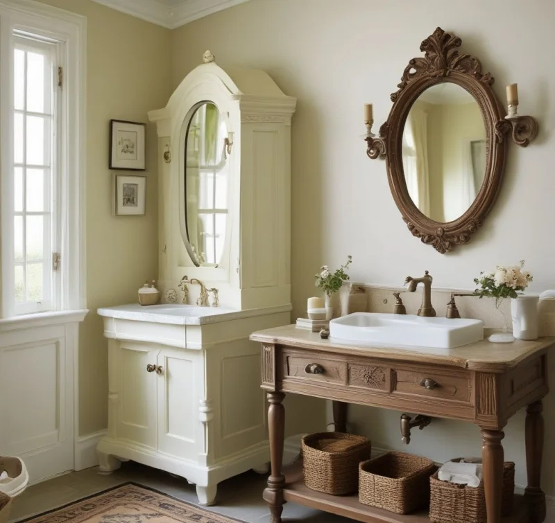 Design a Statement Vanity with Vintage Charm
