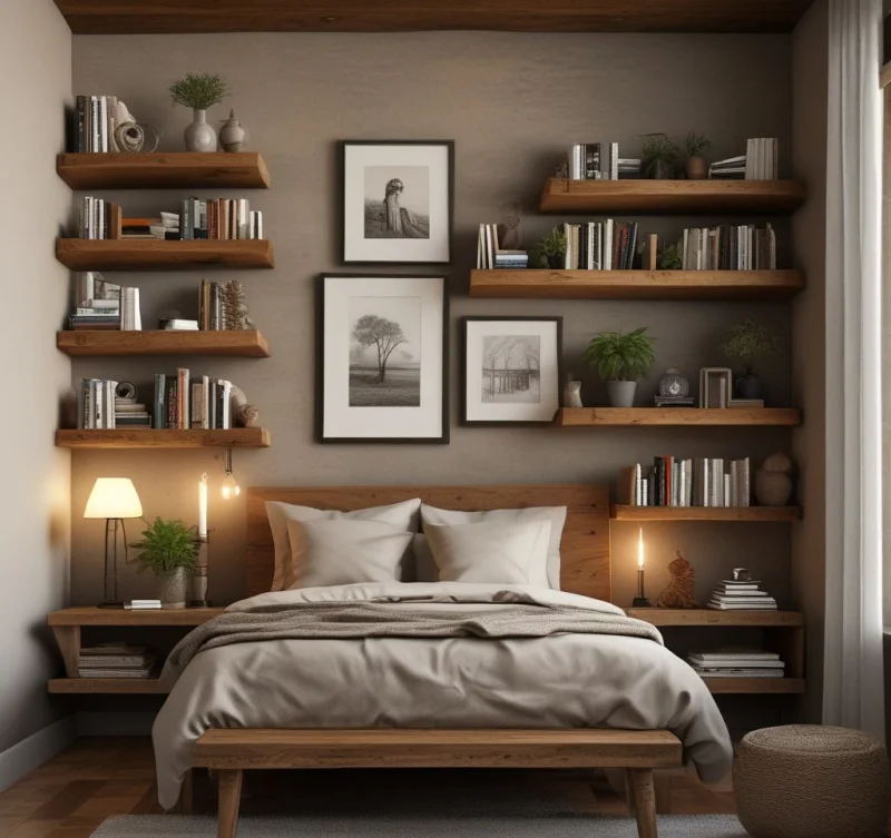 Design a Warm Reading Haven with Rustic Wood Elements
