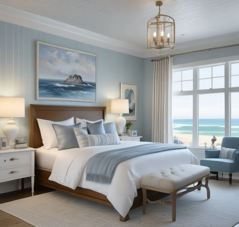 Design with Gentle Blue Bedroom Serenity
