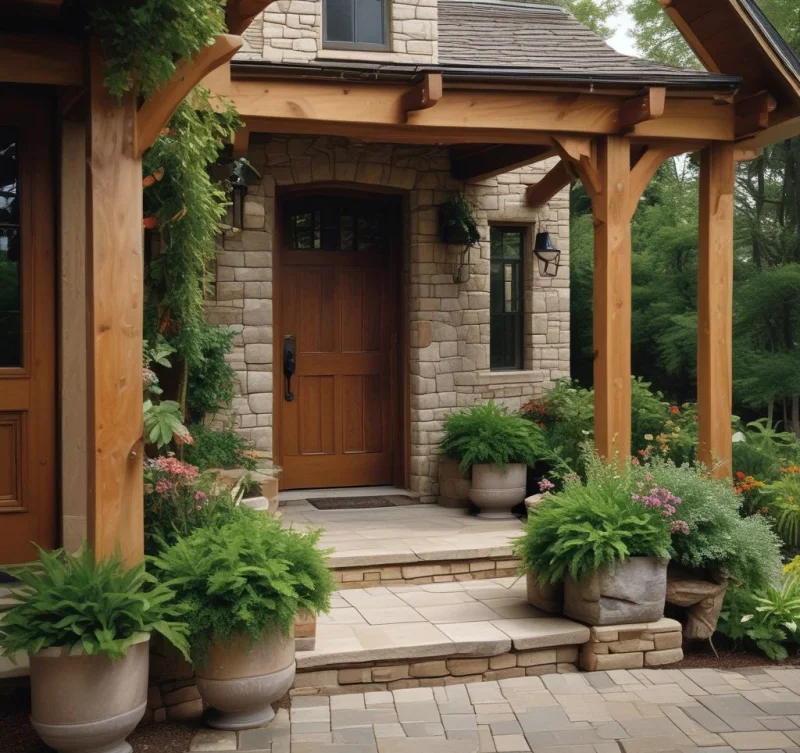 Designing Comfortable Entrances with Natural Porch Elements