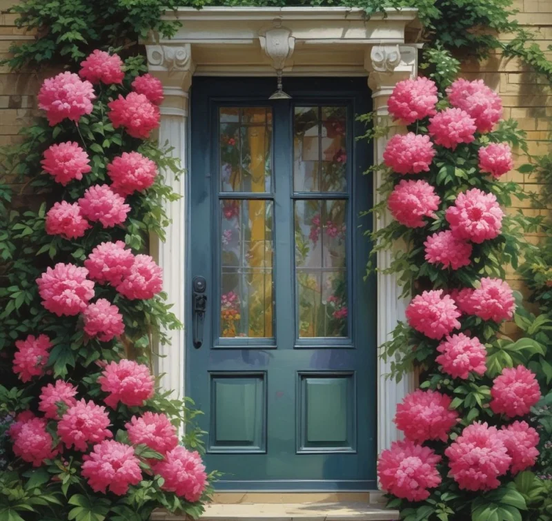 Dramatic Floral Statements Bold Blooms for Eye-Catching Doors