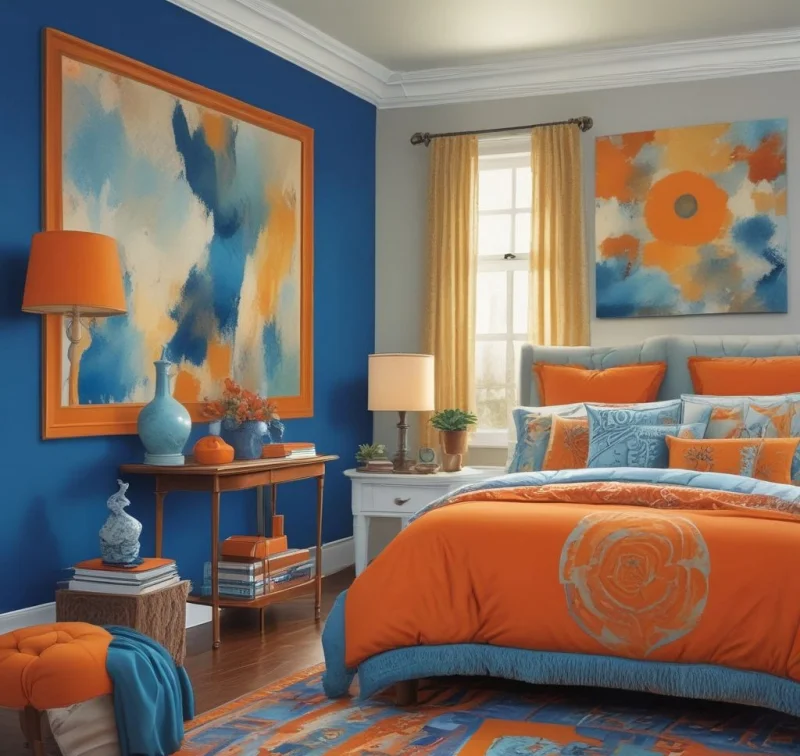 Dynamic Blue and Orange Contrasts
