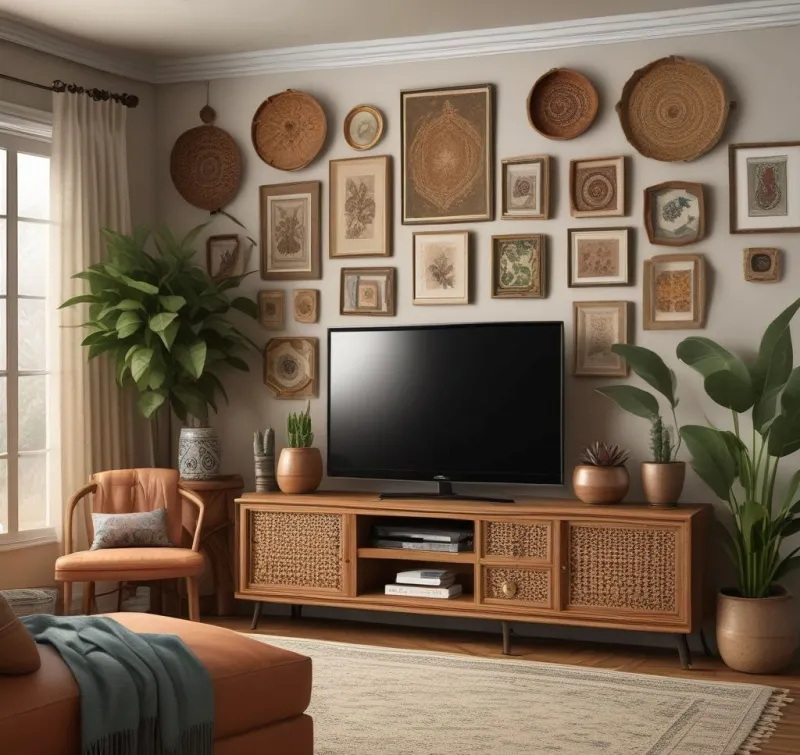 Eclectic Bohemian TV Wall Corner
