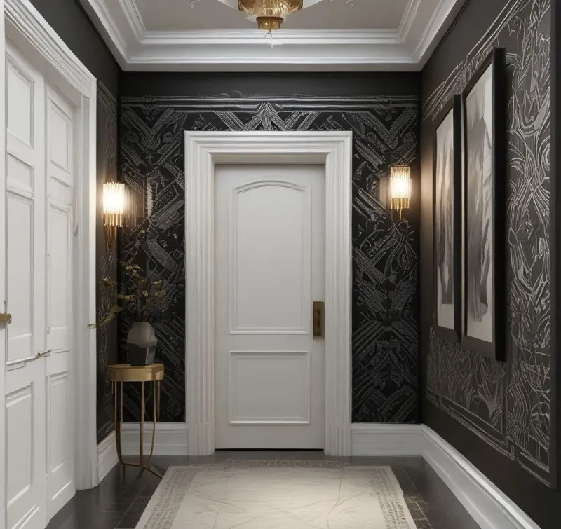 Elegant Metallic Details for Your Contemporary Corridor
