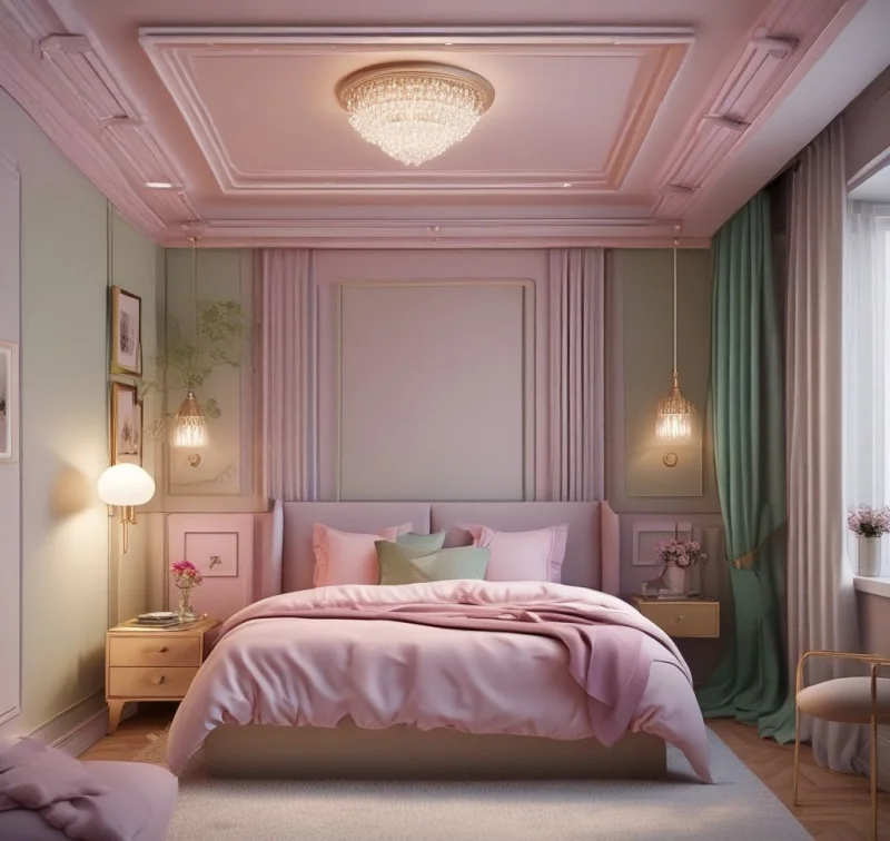 Elegant and Feminine Small Bedroom
