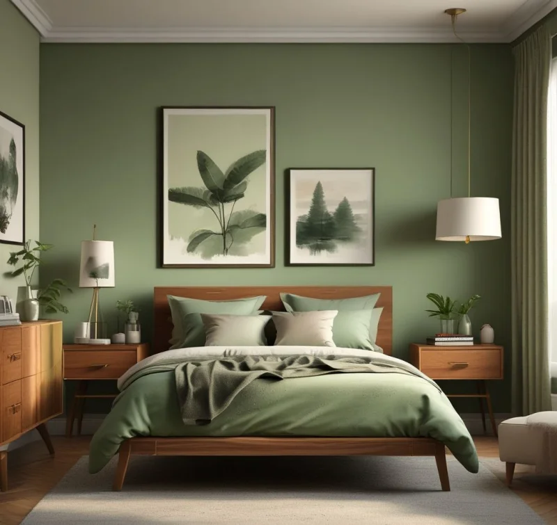 Embrace Calming Green in Mid-Century Style
