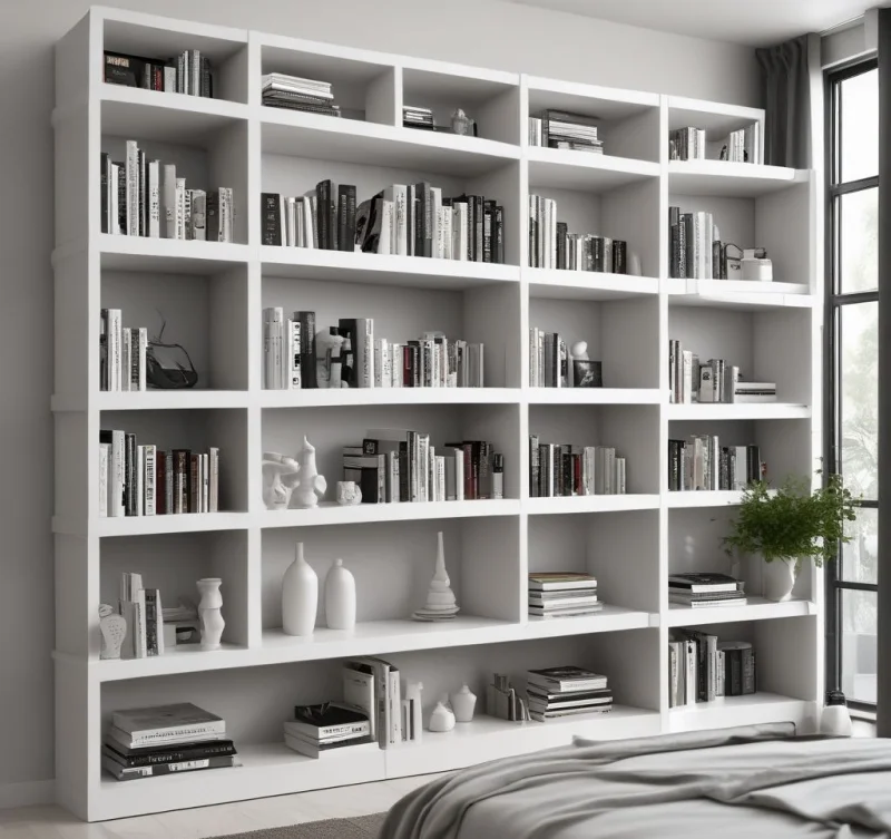 Embrace Clean Lines with Modern Minimalist Bookshelf Design
