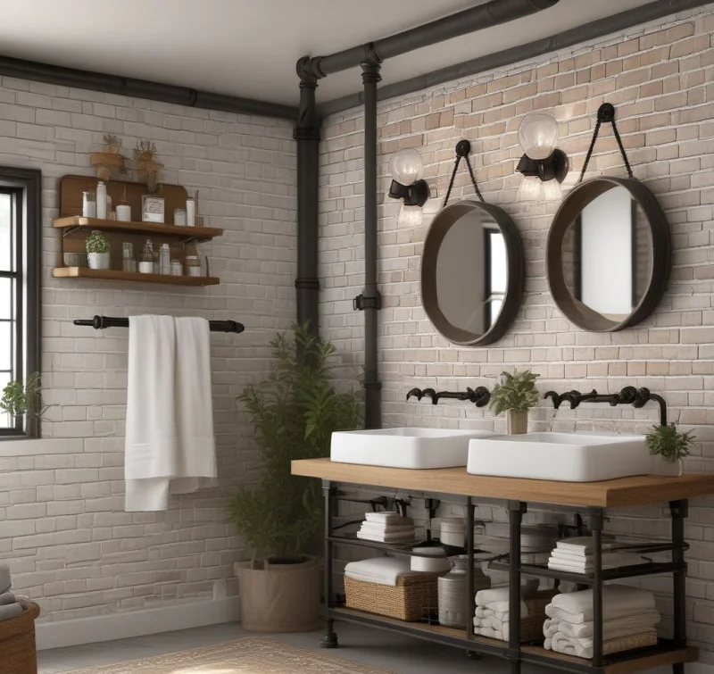 Embrace Industrial Style with Exposed Elements and Metal Fixtures
