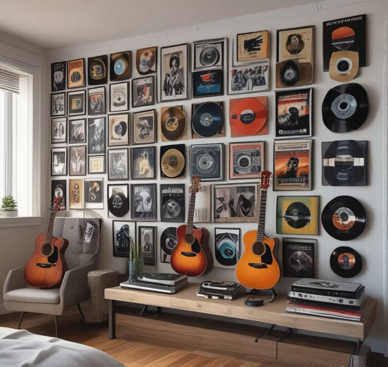 Express Musical Passion with Vinyl and Instruments
