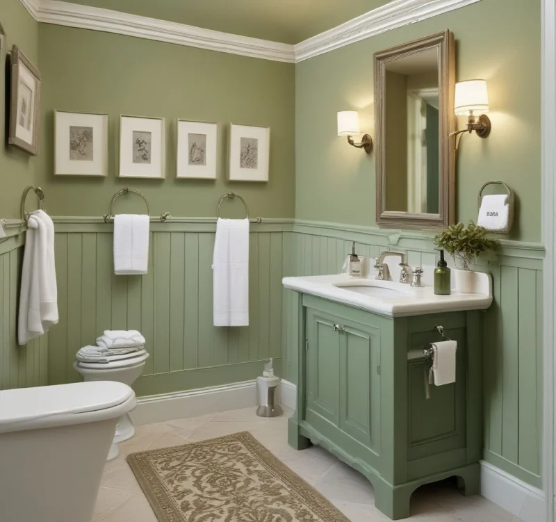 Extend Style Beyond the Bathroom with Coordinated Wainscoting
