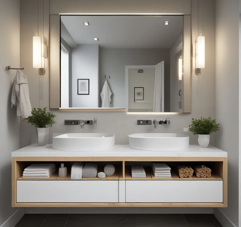 Floating Vanities and Integrated Storage Solutions
