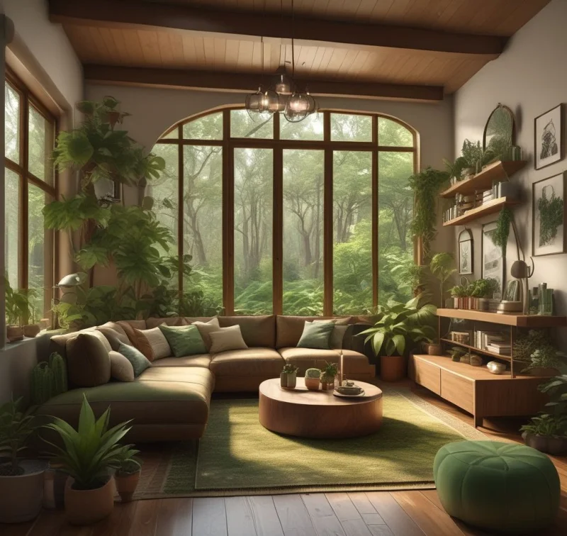 Forest-Inspired Wellness Room