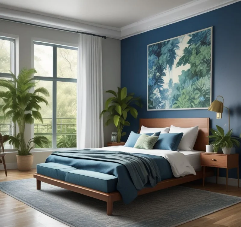 Fresh Blue with Living Plants
