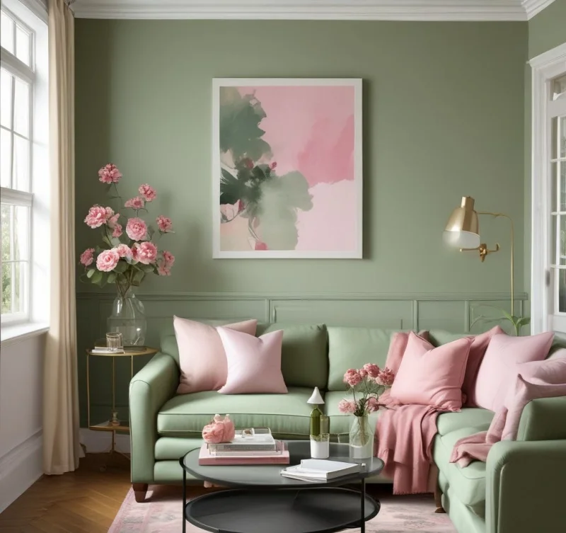 Fresh Sage Green and Pink Combination
