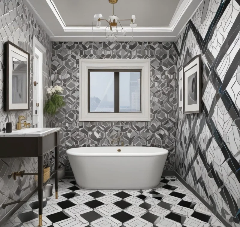 Fun Geometric Patterns for Eye-Catching Bathroom Style
