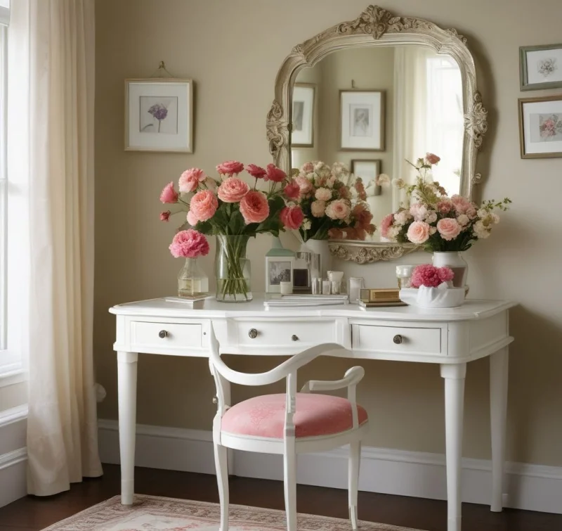 Garden-Inspired Floral Beauty Corner
