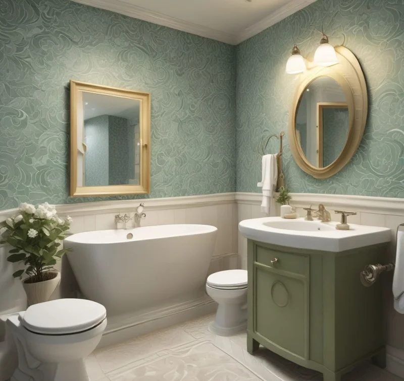 Gentle Curved Patterns for a Peaceful Bathroom
