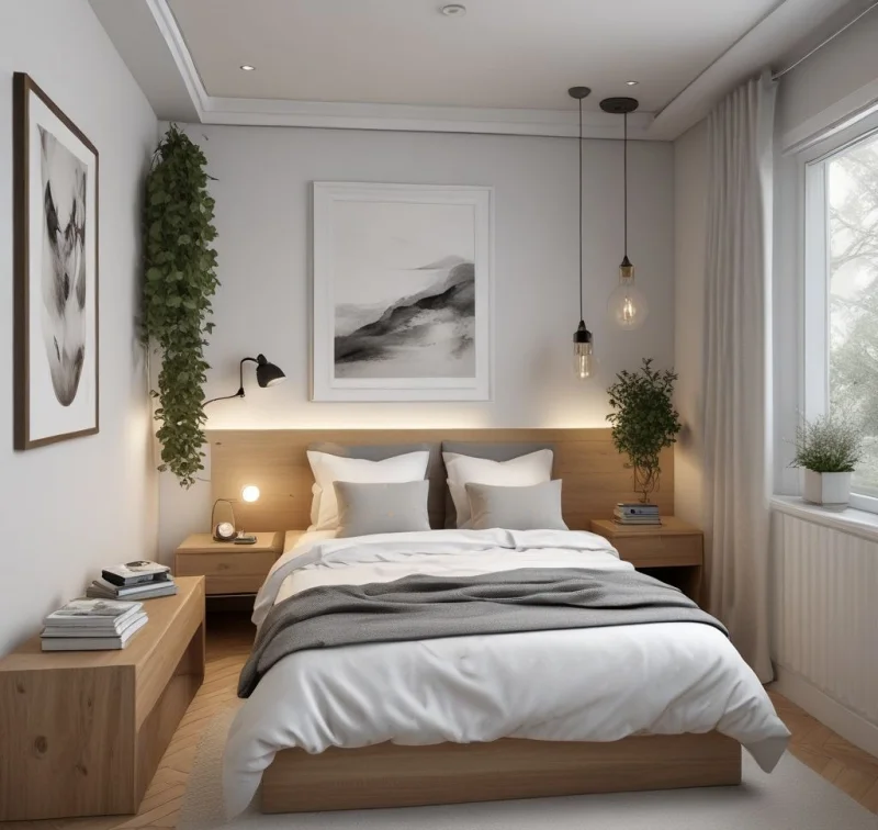 Gentle and Calming Small Bedroom
